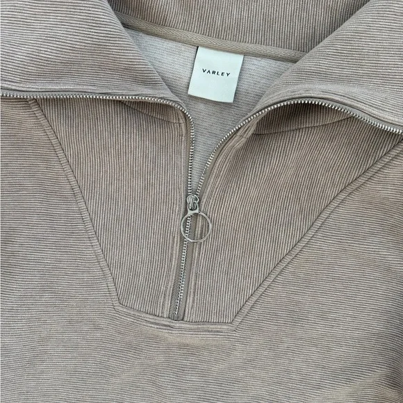 Varley Taupe Marl Half-Zip Turtleneck Sweater - Picture 2 of 6